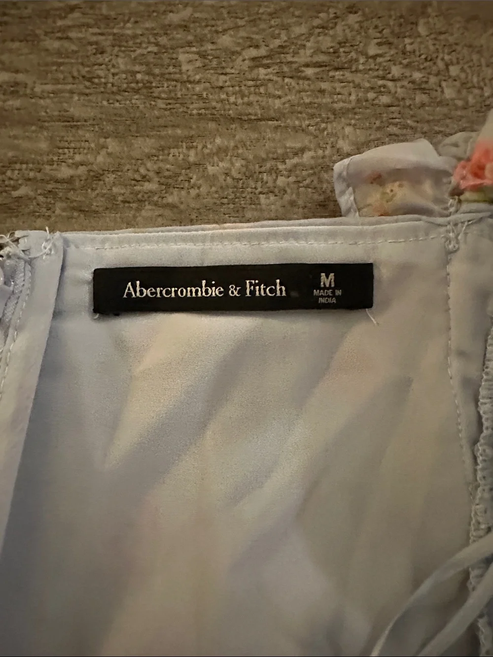 Abercrombie & Fitch Light Blue Floral Ruffle Maxi Dress